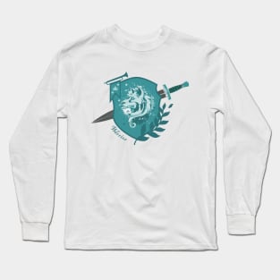 Warrior crest with sword - petrol Long Sleeve T-Shirt